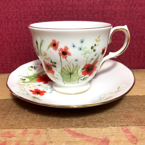 Colclough Poppies Tea Cup and Saucer