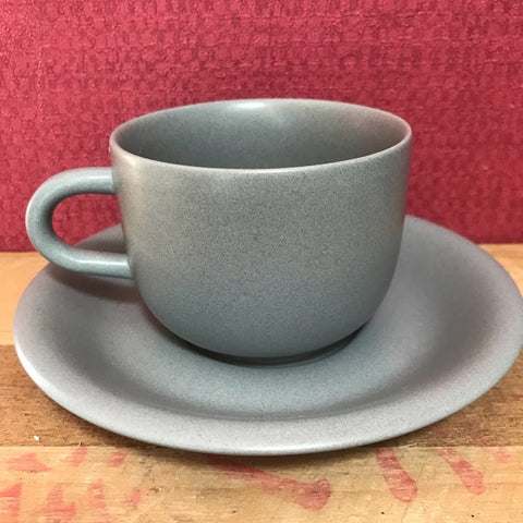 Modern Grey Tea Cup and Saucer