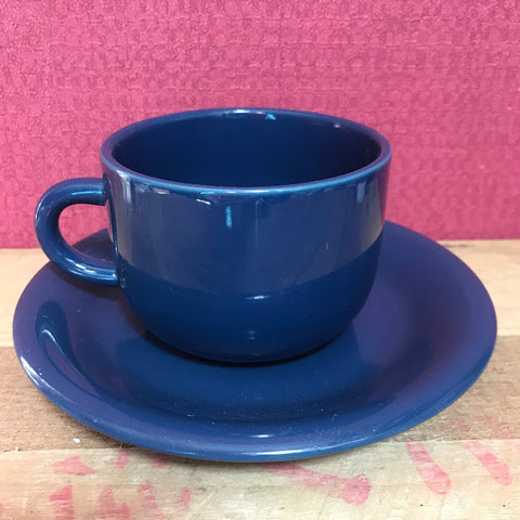 Modern Blue China Cup and Saucer