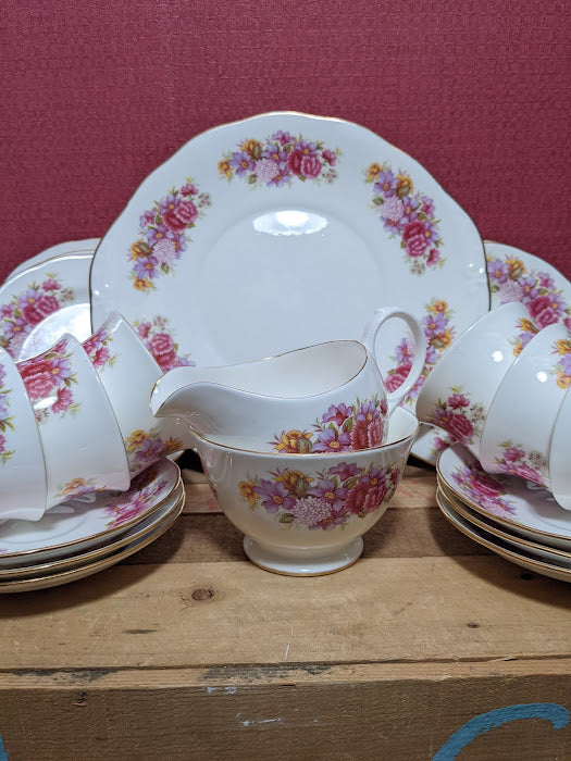 Gainsborough Bone China Tea Set Pink Flowers
