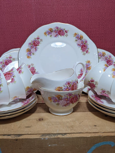 Gainsborough Bone China Tea Set Pink Flowers