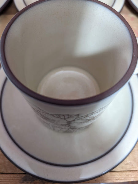 Hornsea Cornrose Coffee Cups and Saucers x 6