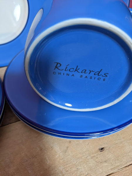Rickards China Basics Blue Cup and Saucer Set