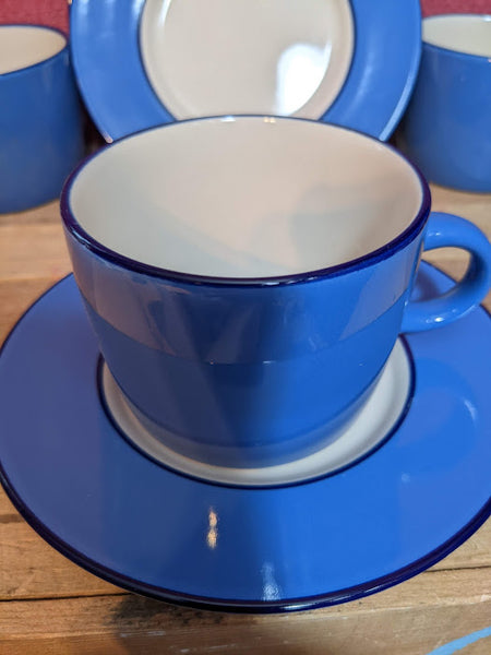 Rickards China Basics Blue Cup and Saucer Set