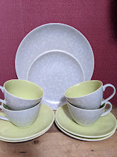 Poole Sea Gull and Lime Yellow Twin Tone Tea Set