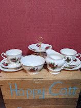 English Bone China Tea Set Red Rose