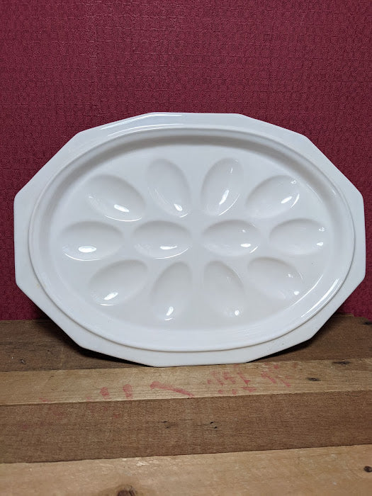White China Egg Plate