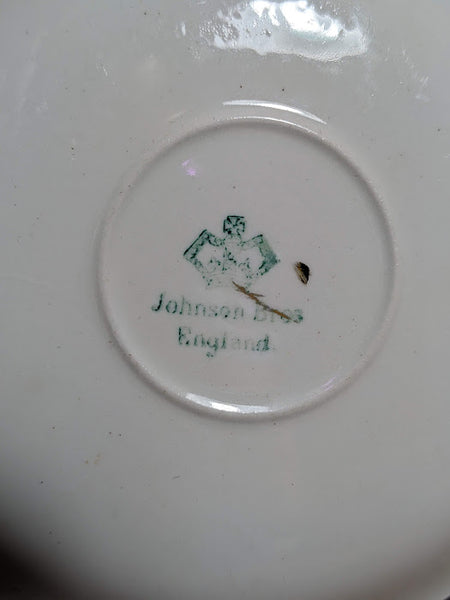 Johnson Bros White and Gold Coffee Cup and Saucer