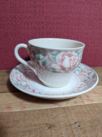 Modern Floral Cup and Saucer