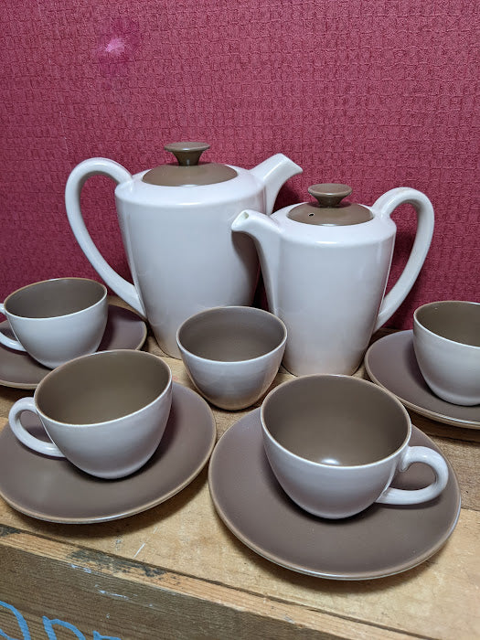 Poole Pottery Twin Tone Espresso Set with Coffee Pot and Water Pot