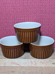 Classic Brown Ramekins x 3