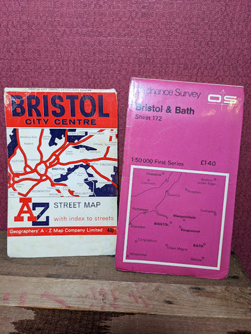 Map of Bristol City Center and Bristol & Bath OS